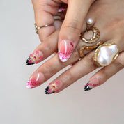 Just Peachy - Ersa Nails Pink Black PressOnNails