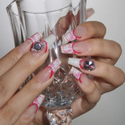 Kitty Whimsy - Ersa Nails White Pink PressOnNails