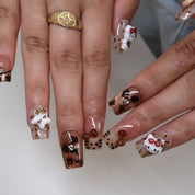 Kitty in the Wild- Ersa Nails Brown PressOnNails