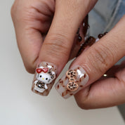 Kitty in the Wild- Ersa Nails Brown PressOnNails