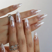 La Luna - Ersa Nails Silver Nude Med Almond PressOnNails