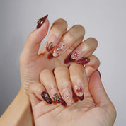 Lady in Red - Ersa Nails Nude Red Gold PressOnNails