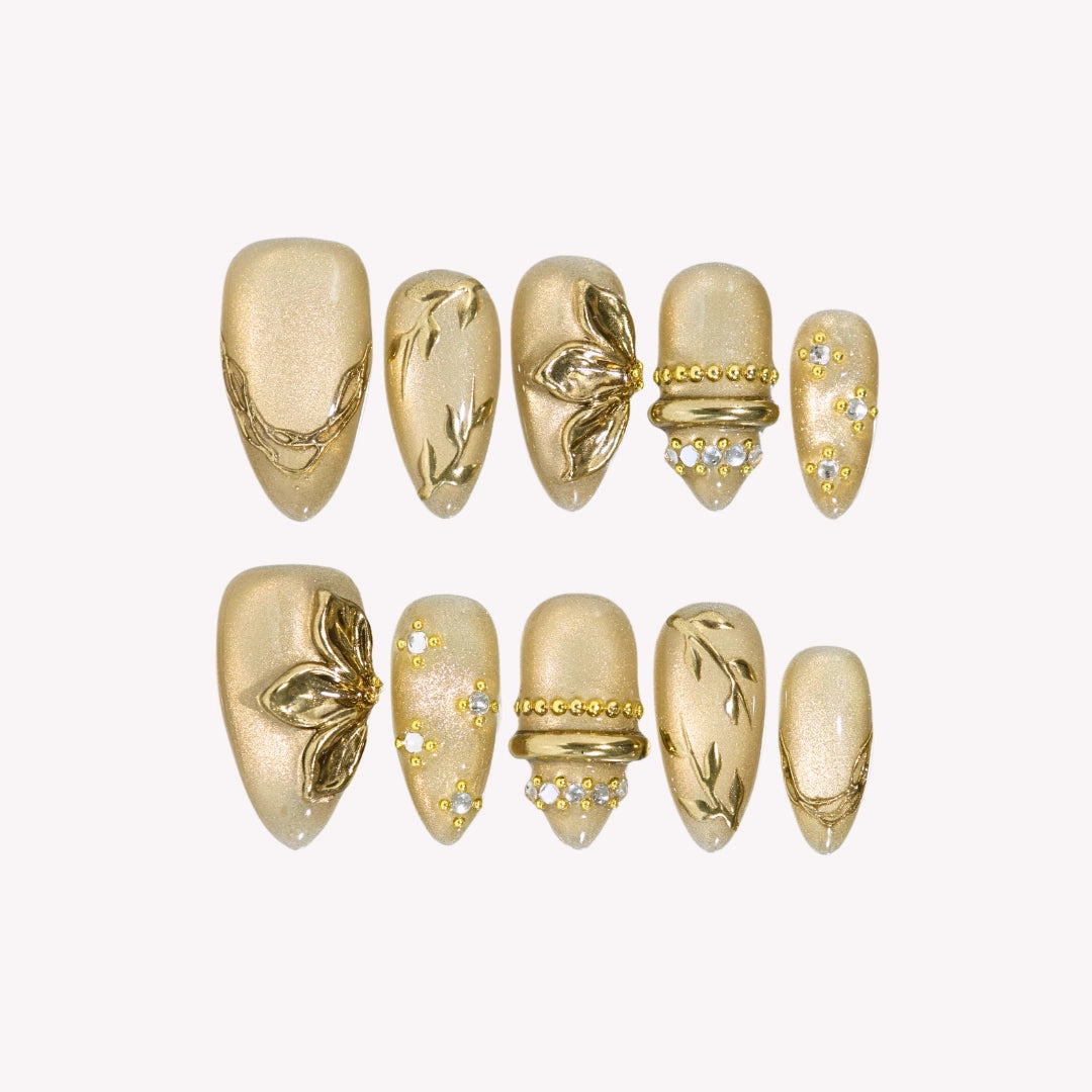 Lazy Sunlight - Ersa Nails Gold PressOnNails