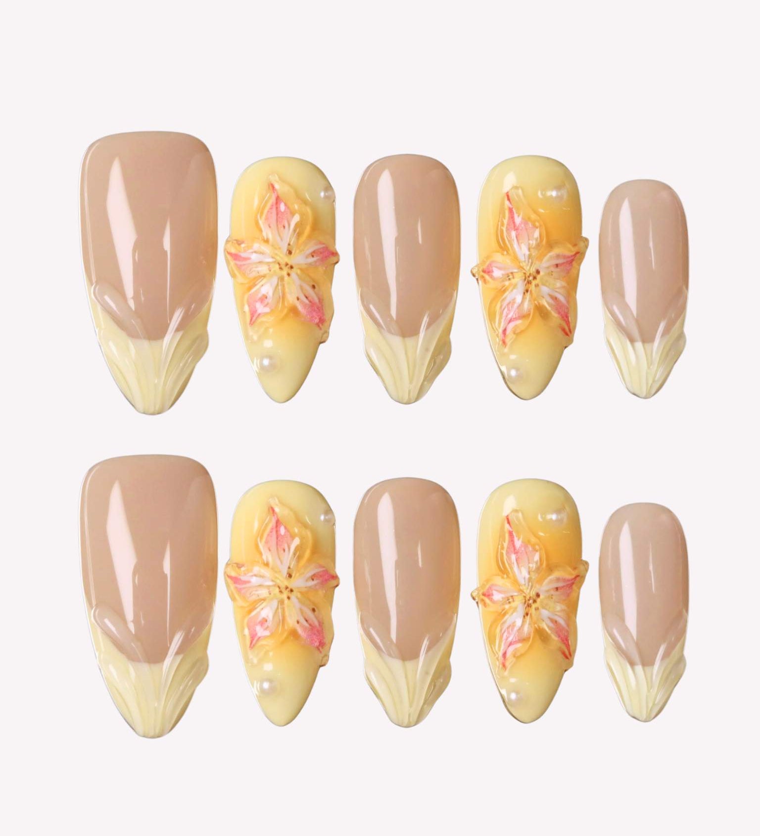 Lemon Drop - Ersa Nails Nude Yellow PressOnNails