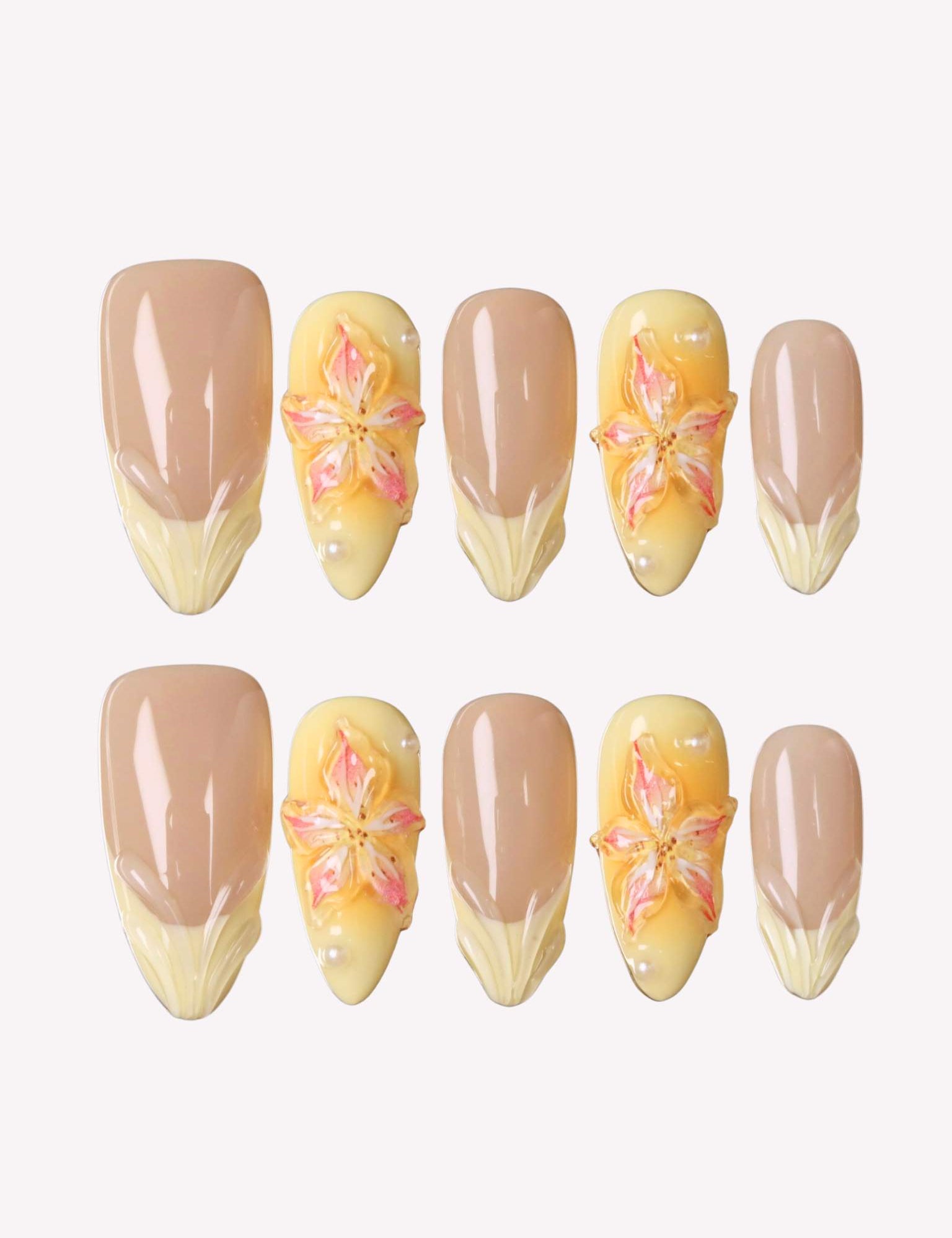 Lemon Drop - Ersa Nails Nude Yellow PressOnNails