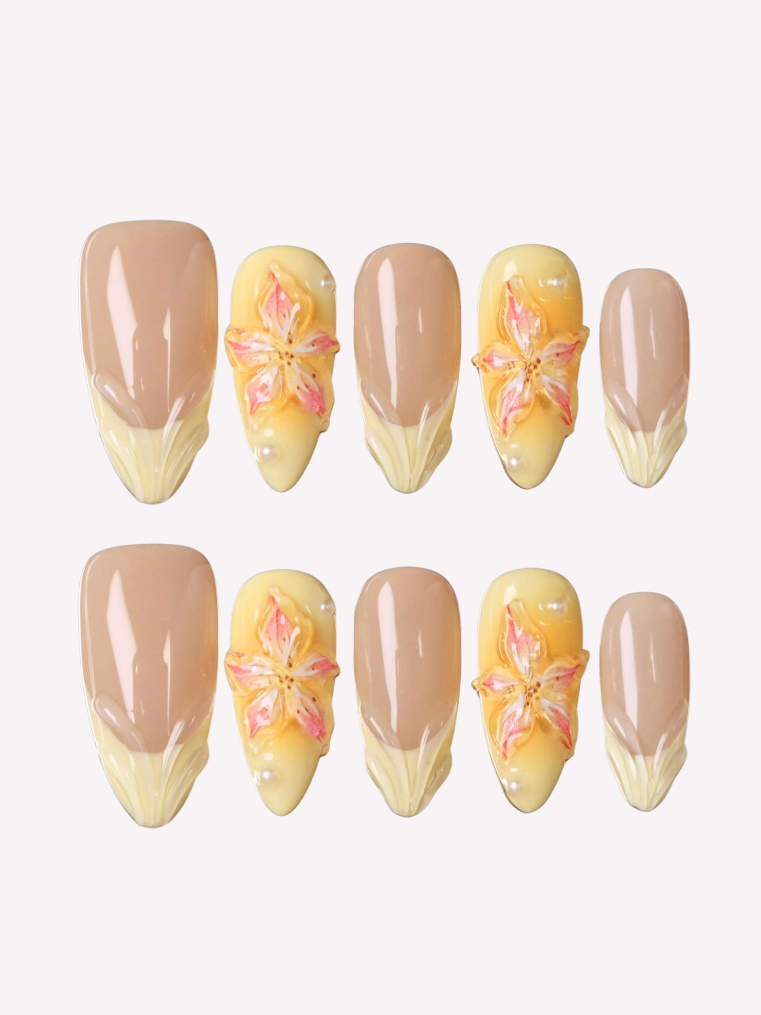 Lemon Drop - Ersa Nails Nude Yellow PressOnNails