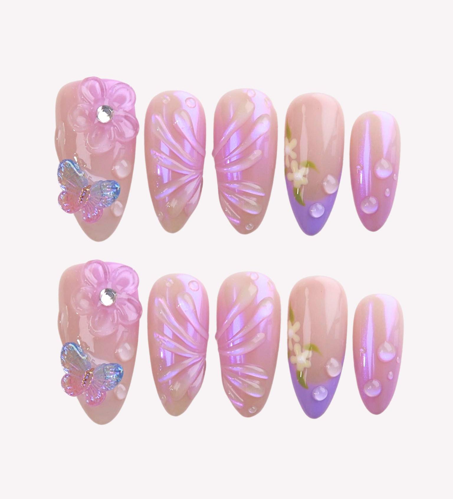 Lilac Elfland - Ersa Nails Purple Pink PressOnNails