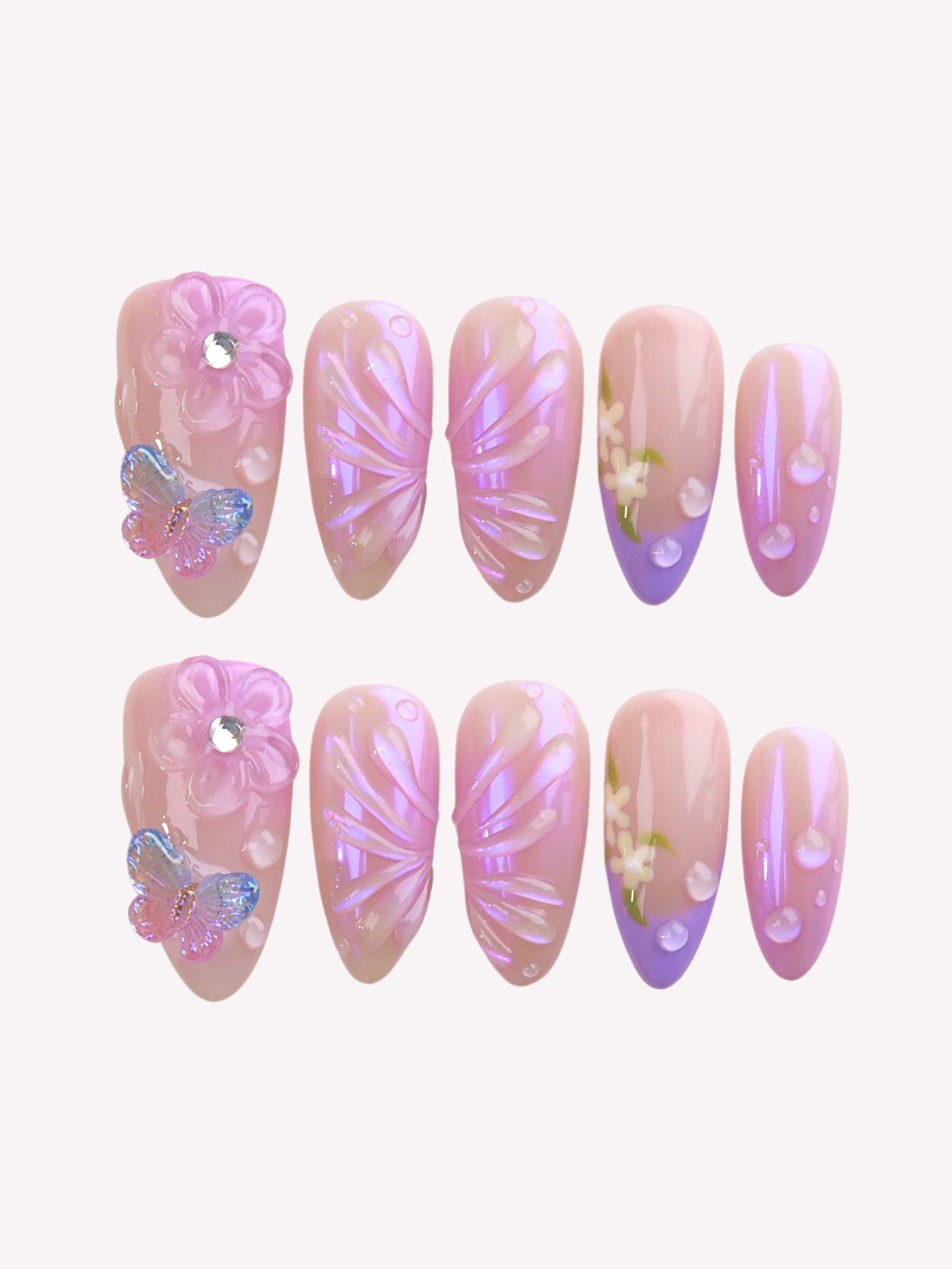 Lilac Elfland - Ersa Nails Purple Pink PressOnNails