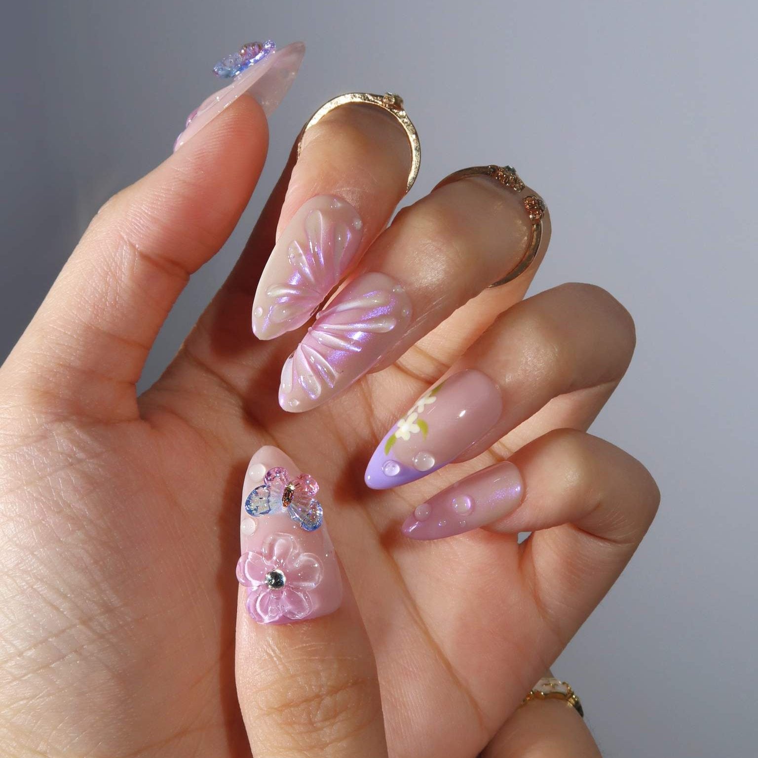 Lilac Elfland - Ersa Nails Purple Pink PressOnNails