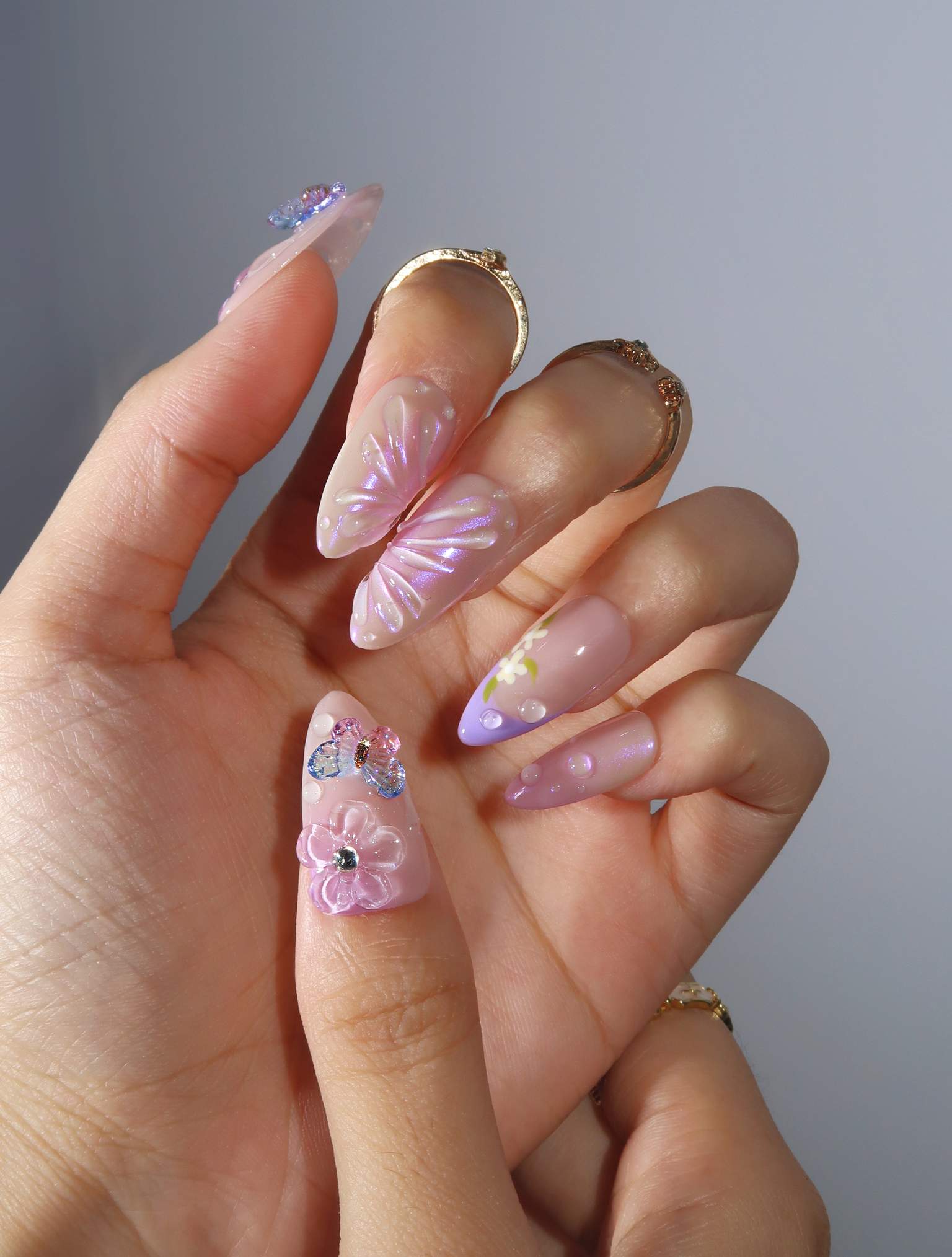 Lilac Elfland - Ersa Nails Purple Pink PressOnNails