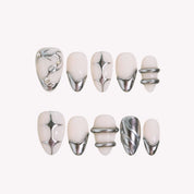Limitless - Ersa Nails Nude Silver PressOnNails