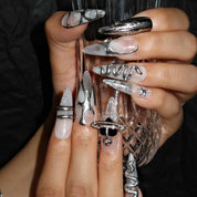 Liquid Snake - Ersa Nails Sliver Long Almond PressOnNails