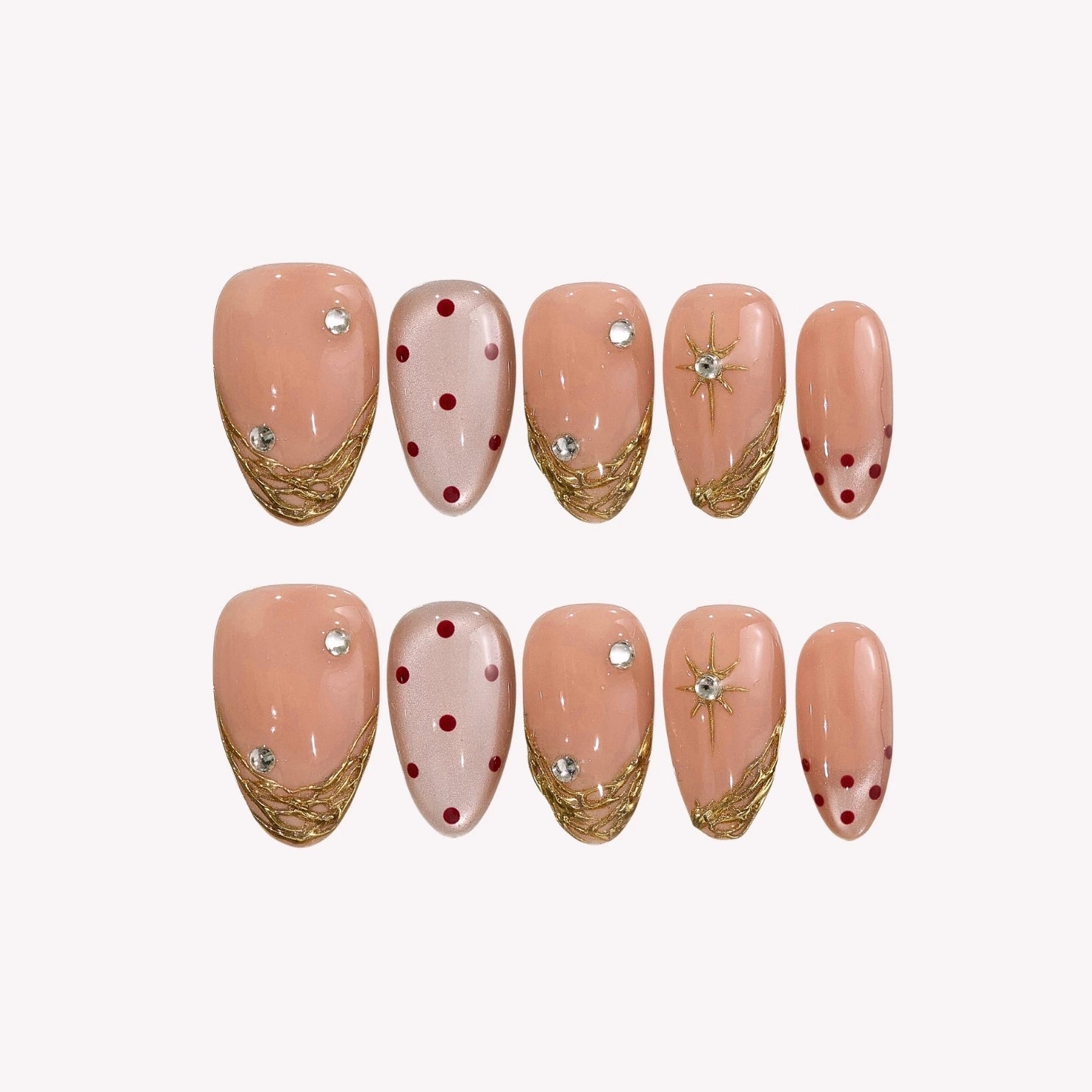 Little Crush - Ersa Nails Nude Gold PressOnNails