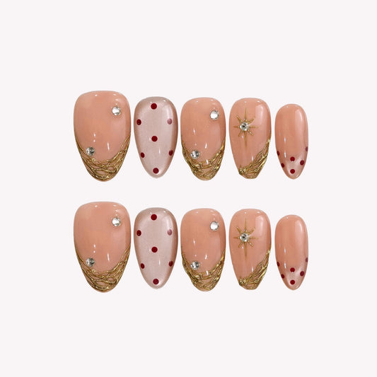 Little Crush - Ersa Nails Nude Gold PressOnNails