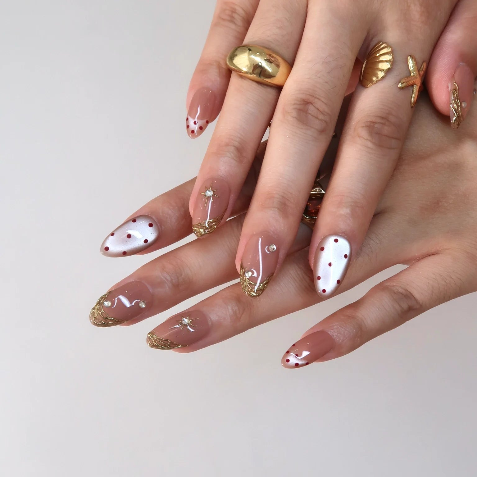 Little Crush - Ersa Nails Nude Gold PressOnNails