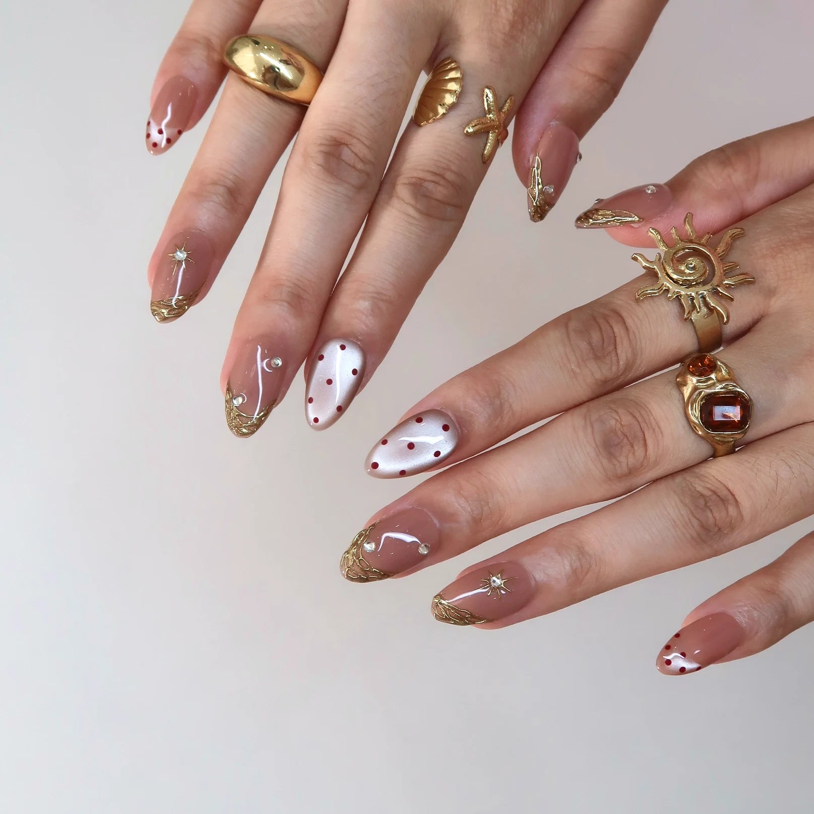 Little Crush - Ersa Nails Nude Gold PressOnNails