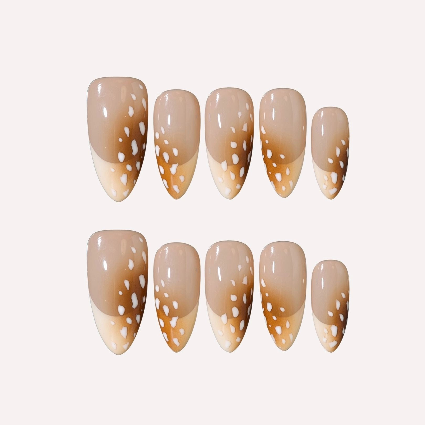 Little Fawn - Ersa Nails Nude Brown Medium Almond Handmade Press On Nails