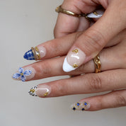 Little Luxury - Ersa Nails Blue White PressOnNails