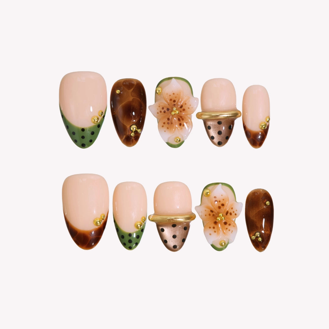 Little Moments - Ersa Nails Nude Brown PressOnNails