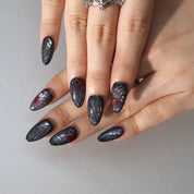 Lost In Darkness - Ersa Nails Black Red PressOnNails