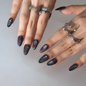 Lost In Darkness - Ersa Nails Black Red PressOnNails
