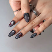 Lost In Darkness - Ersa Nails Black Red PressOnNails