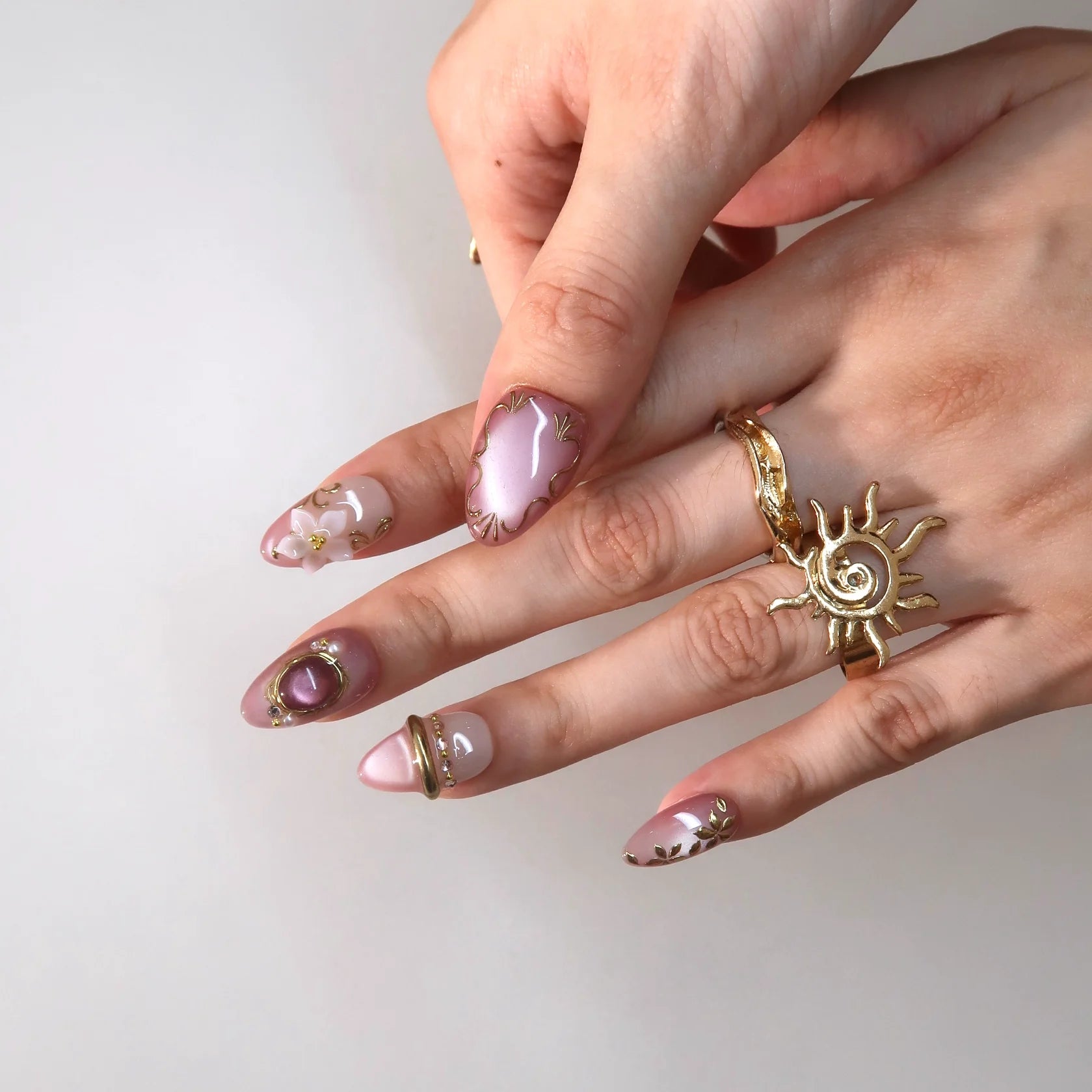 Love Letter - Ersa Nails Pink Gold PressOnNails