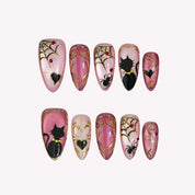 Love Spell - Ersa Nails Pink Black PressOnNails
