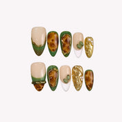 Luxe & Glow - Ersa Nails Jade Gold PressOnNails