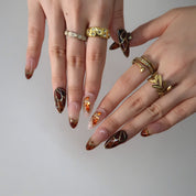 Made to Glow - Ersa Nails Nude Brown Medium Almond PressOnNails