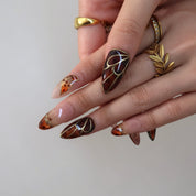 Made to Glow - Ersa Nails Nude Brown Medium Almond PressOnNails