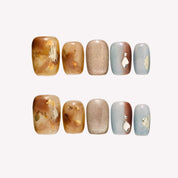 Magic Hour- Ersa Nails Brown Blue PressOnNails