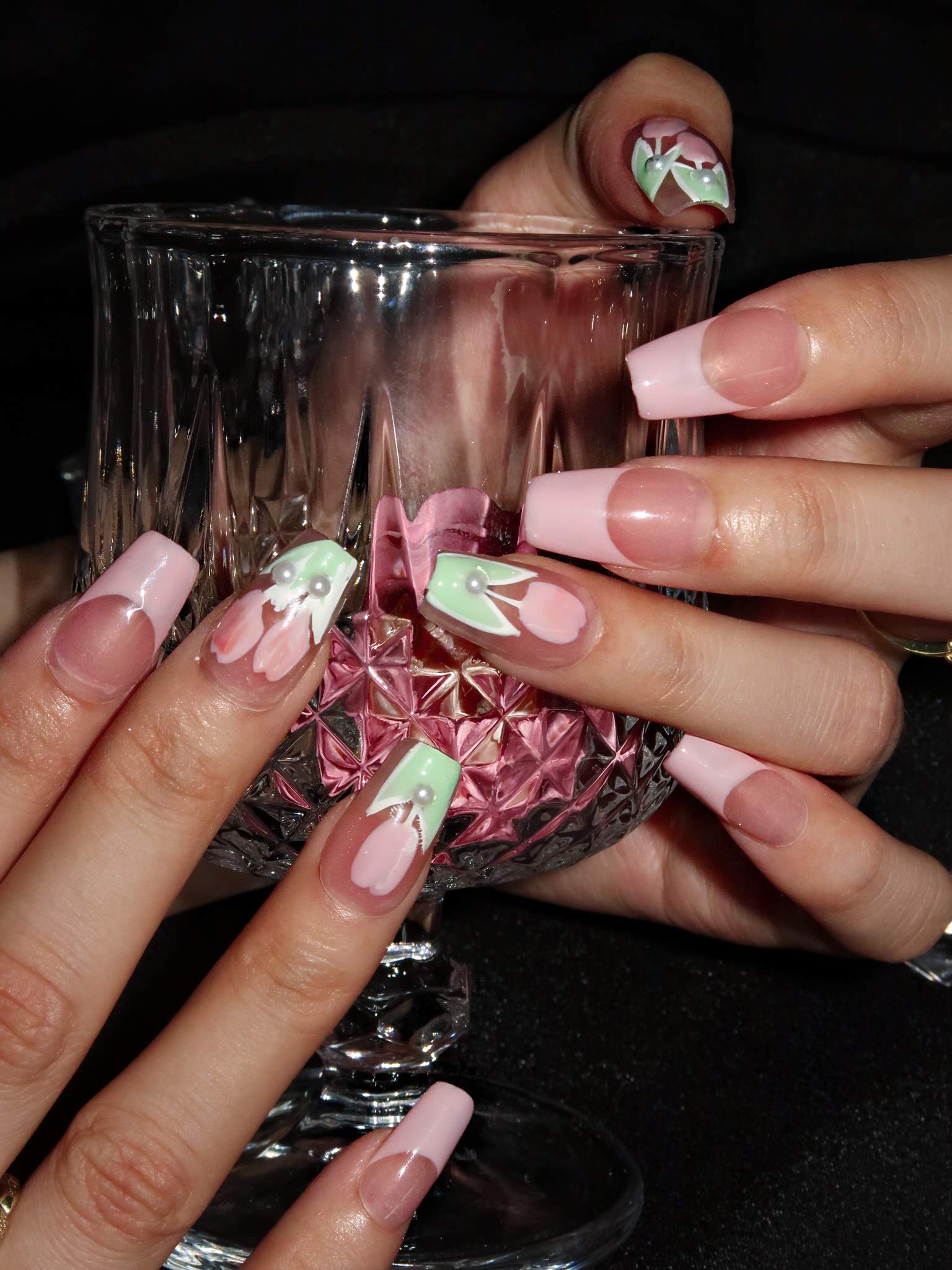 Magic Tulip - Ersa Nails Pink Short Coffin PressOnNails