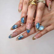Make Waves - Ersa Nails Nude Blue PressOnNails
