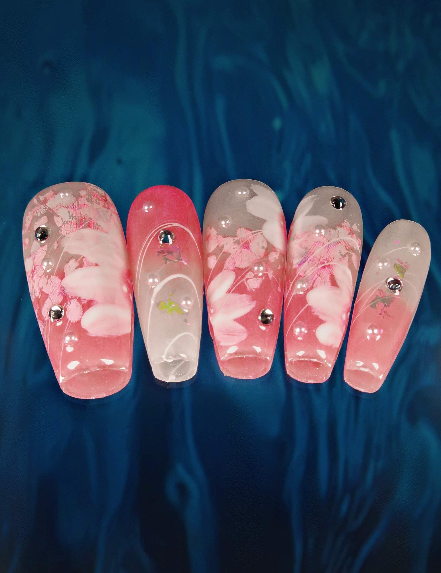 Mayflowers- Ersa Nails Pink Med Coffin PressOnNails