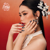 Miaojiang Girl - Ersa Nails Black Blue PressOnNails