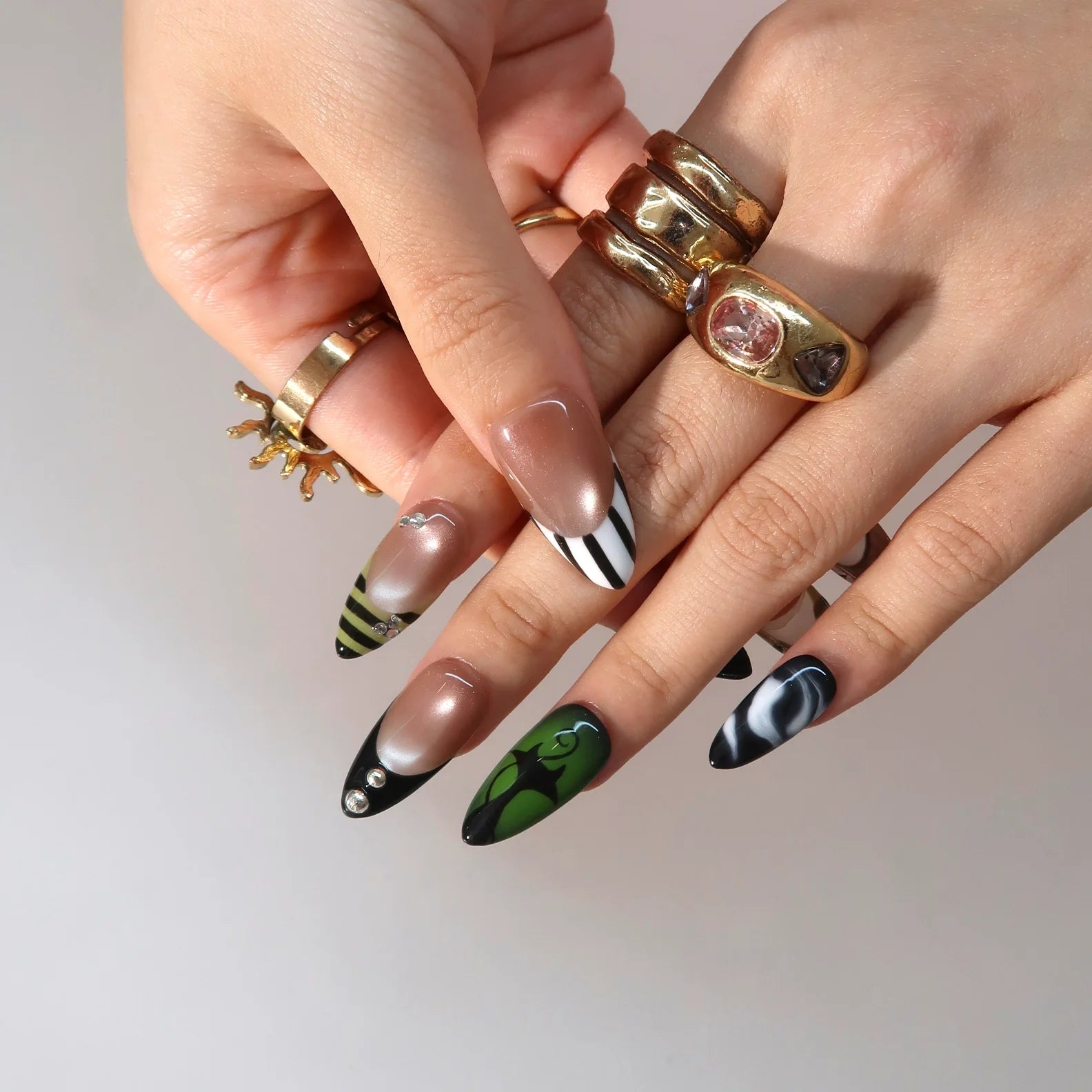 Midnight Mischief - Ersa Nails Nude Jade PressOnNails