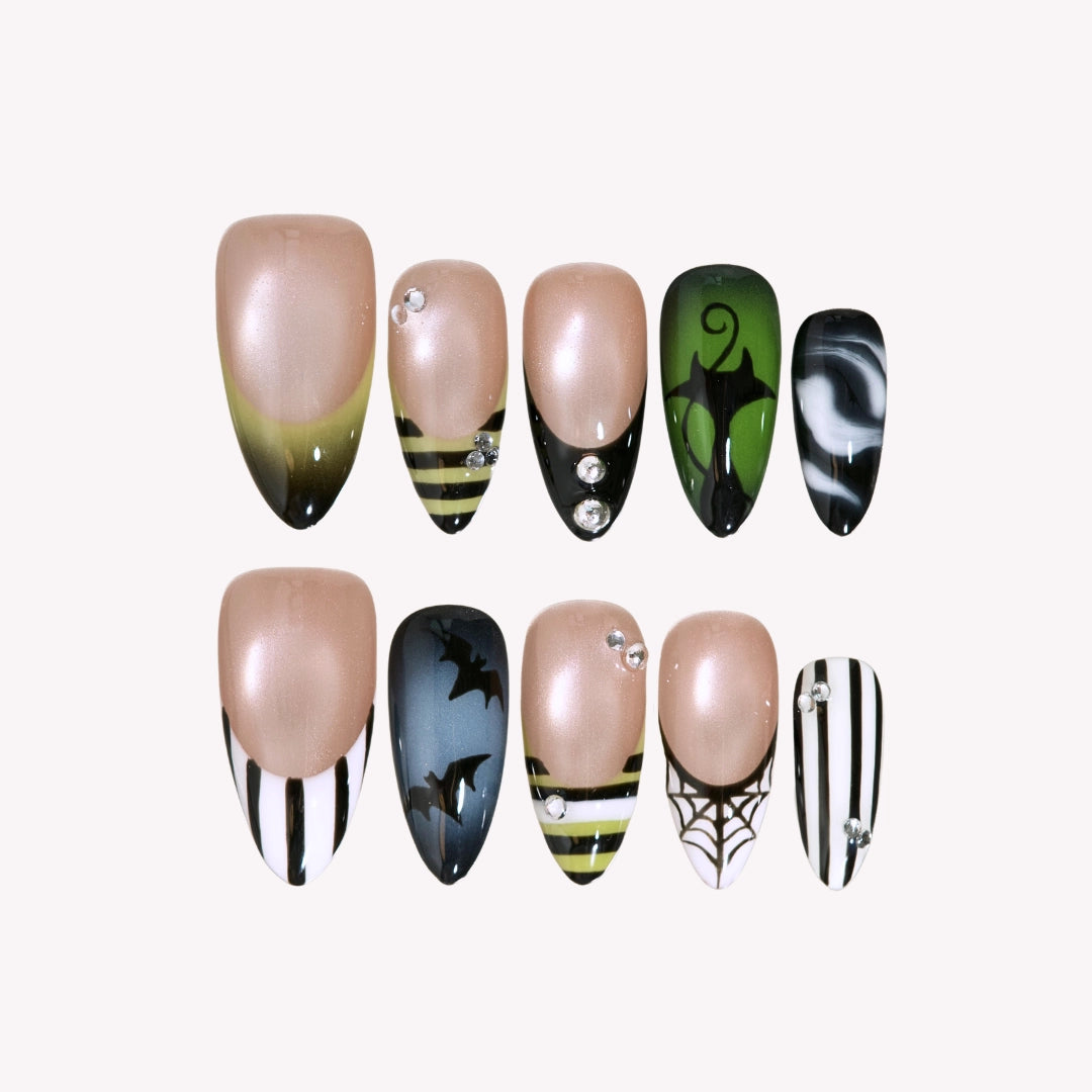 Midnight Mischief - Ersa Nails Nude Jade PressOnNails