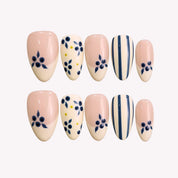 Milk & Berries - Ersa Nails Nude Blue White PressOnNails