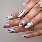 Milk & Berries - Ersa Nails Nude Blue White PressOnNails
