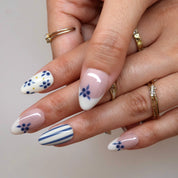 Milk & Berries - Ersa Nails Nude Blue White PressOnNails