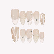 Milky Crystal - Ersa Nails Nude White PressOnNails