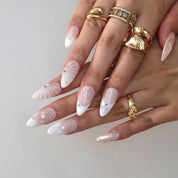 Milky Crystal - Ersa Nails Nude White PressOnNails