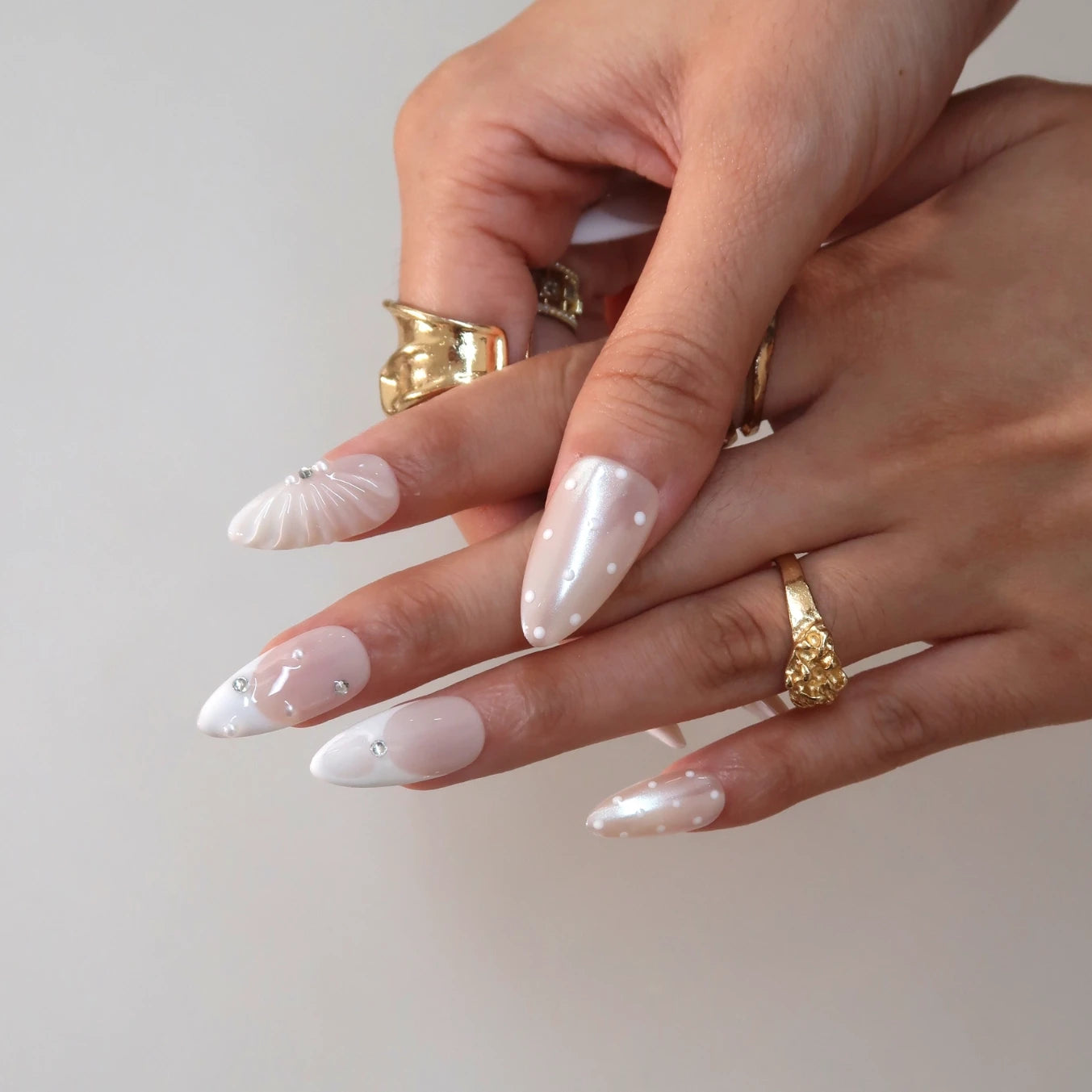Milky Crystal - Ersa Nails Nude White PressOnNails