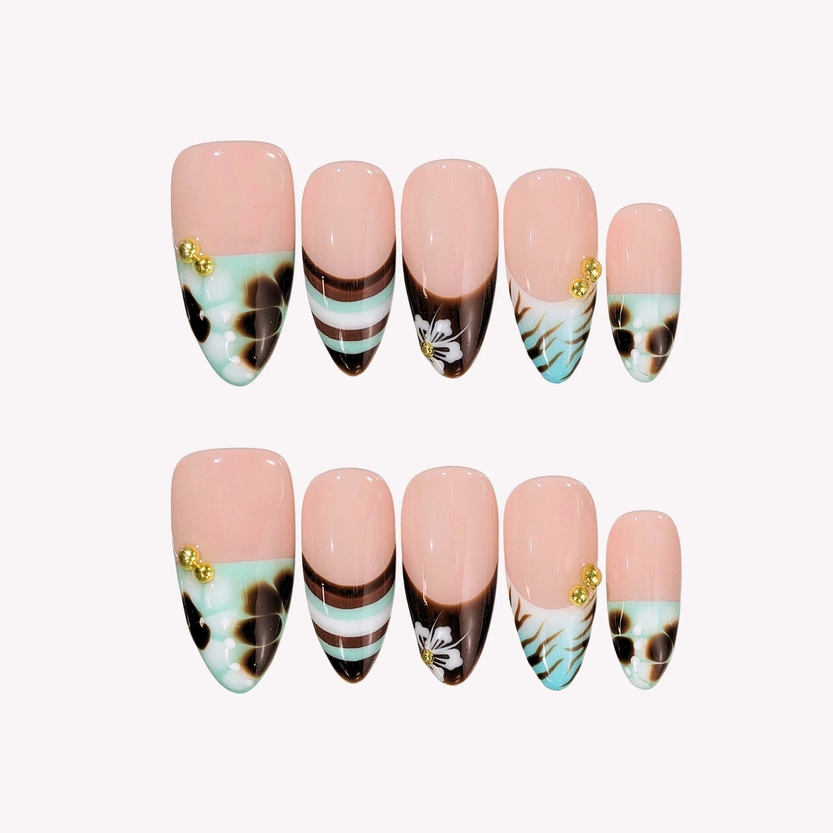 Mint To Be - Ersa Nails Nude Blue PressOnNails