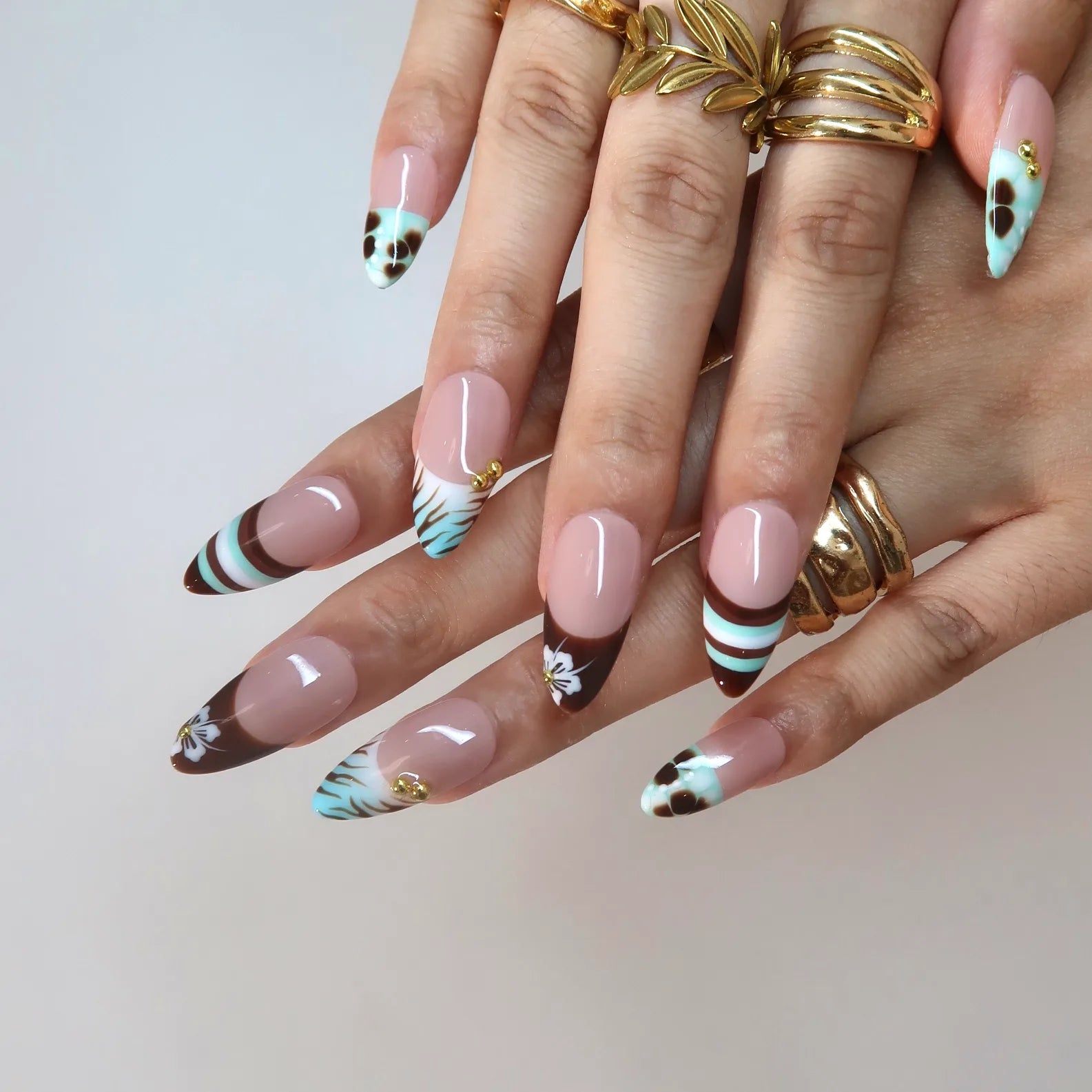 Mint To Be - Ersa Nails Nude Blue PressOnNails