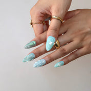 Mint Vacay - Ersa Nails White Blue PressOnNails