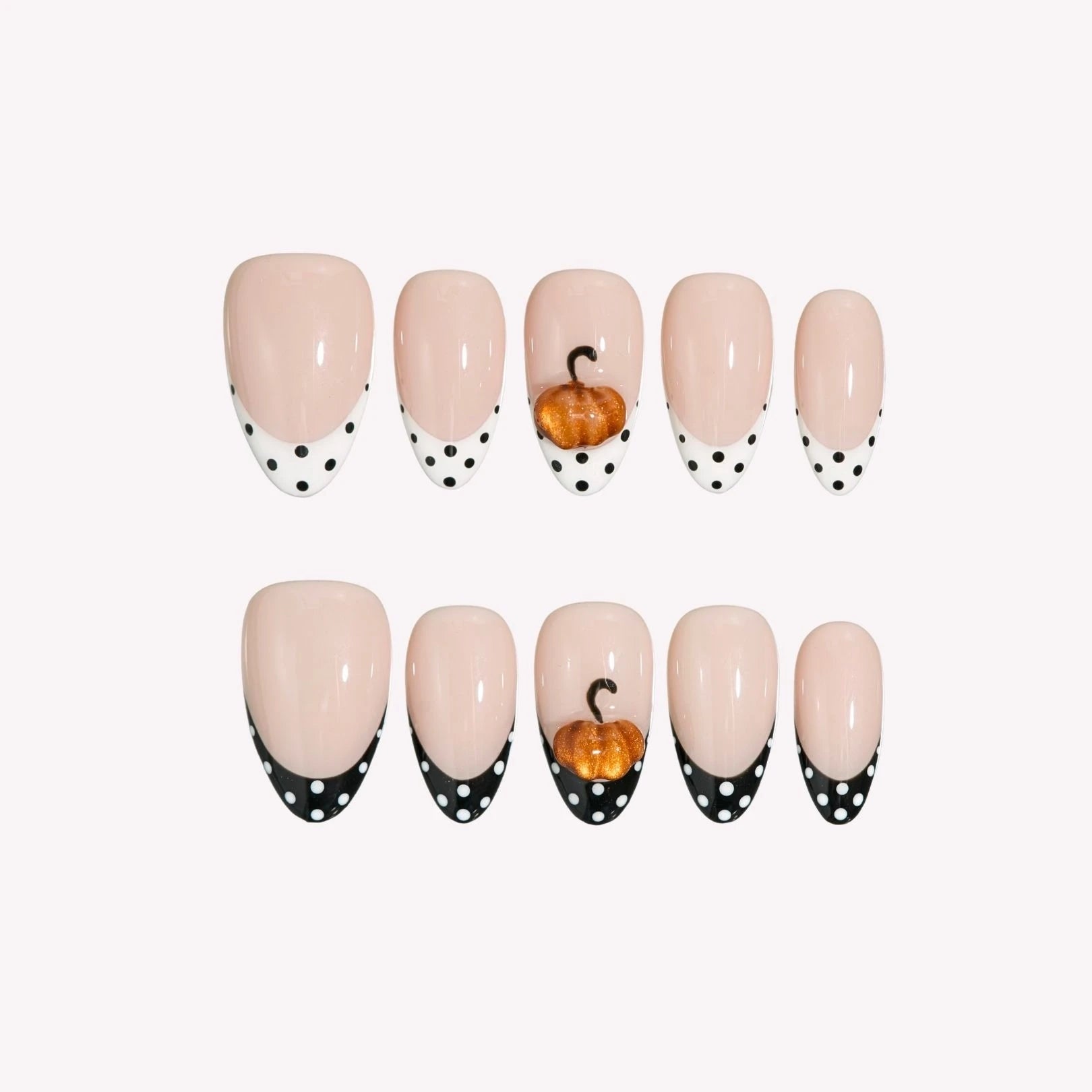 Miss Pumpkin - Ersa Nails Nude Black PressOnNails