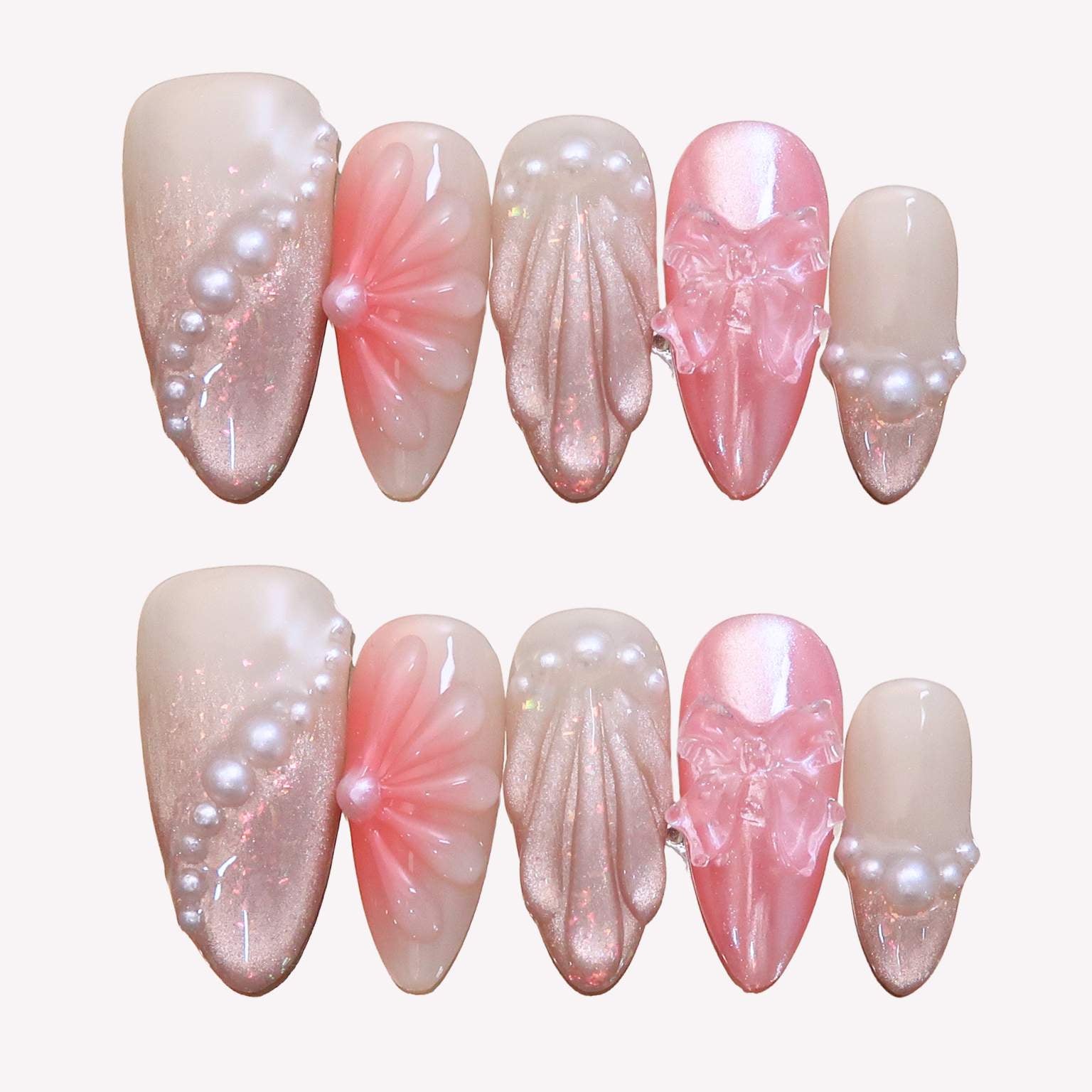 Miss Underwater - Ersa Nails Pink Nude Med Almond PressOnNails