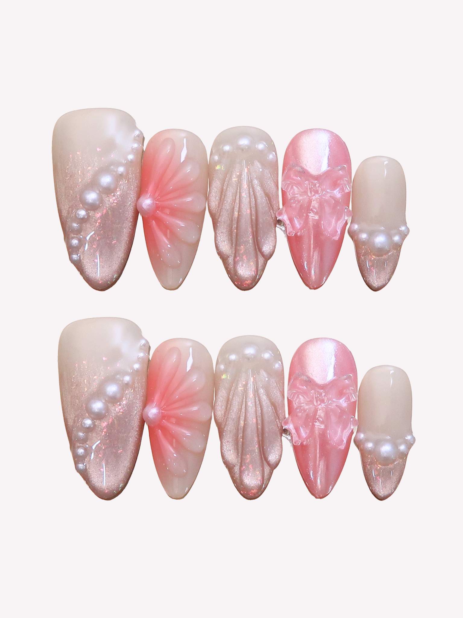 Miss Underwater - Ersa Nails Pink Nude Med Almond PressOnNails